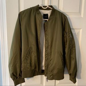 Medium Olive Green Sherpa Bomber Jacket NW/outT